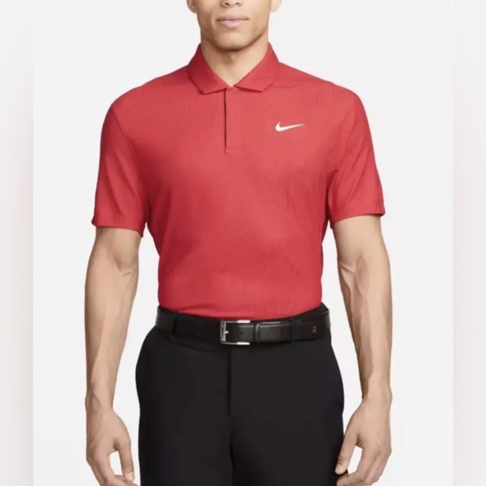 NEW Nike Tiger Woods Collection Red Golf Shirt